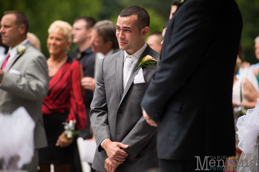 groom seeing bride for the first time on wedding day