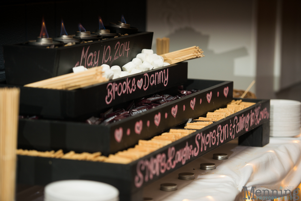 smores bar at a wedding reception