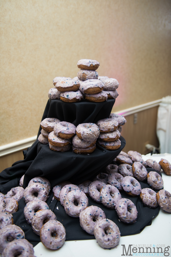 donut table at wedding reception