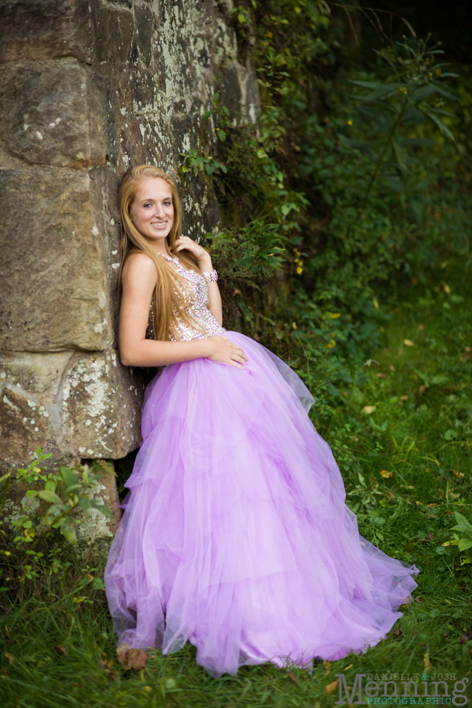 senior photos in a prom dress