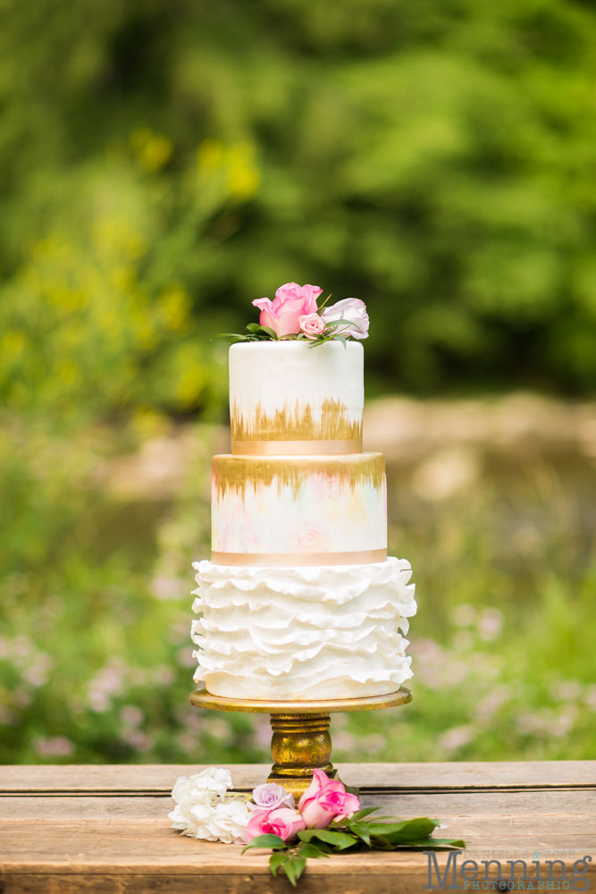 boho watercolor wedding cake