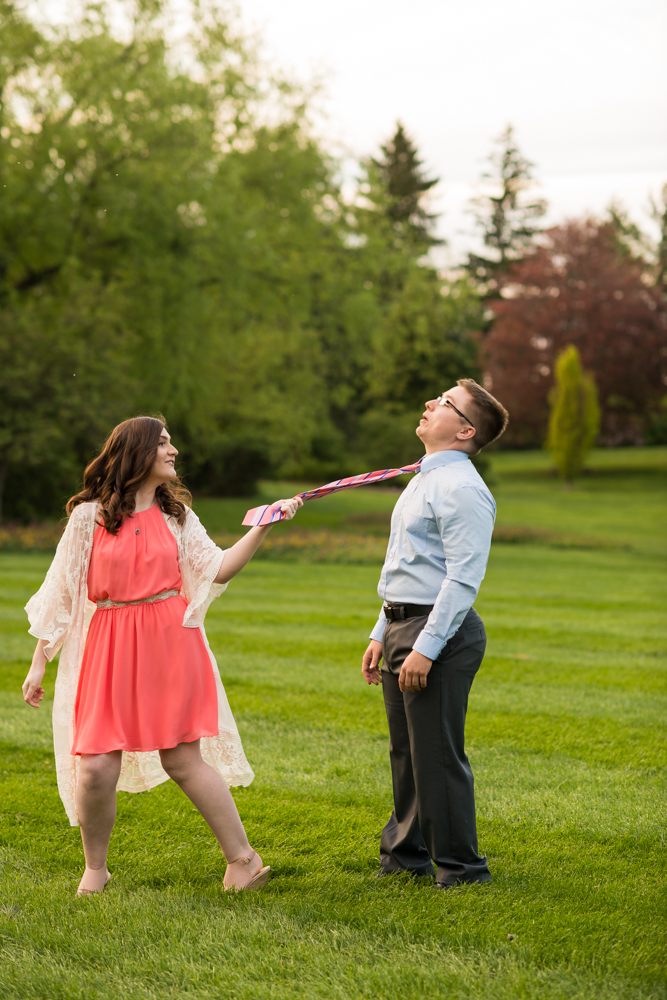 Youngstown engagement photos in Mill Creek Park