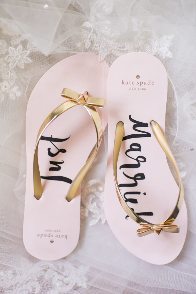 Just married flip discount flops kate spade