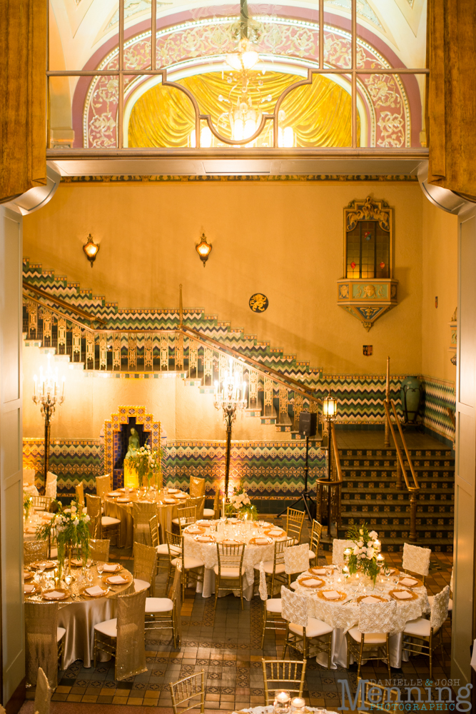 Youngstown, Ohio black tie wedding DeYor Powers Auditorium