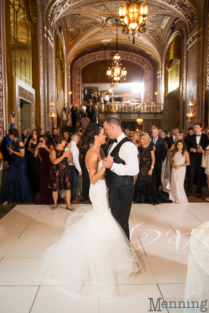 Youngstown, Ohio black tie wedding DeYor Powers Auditorium