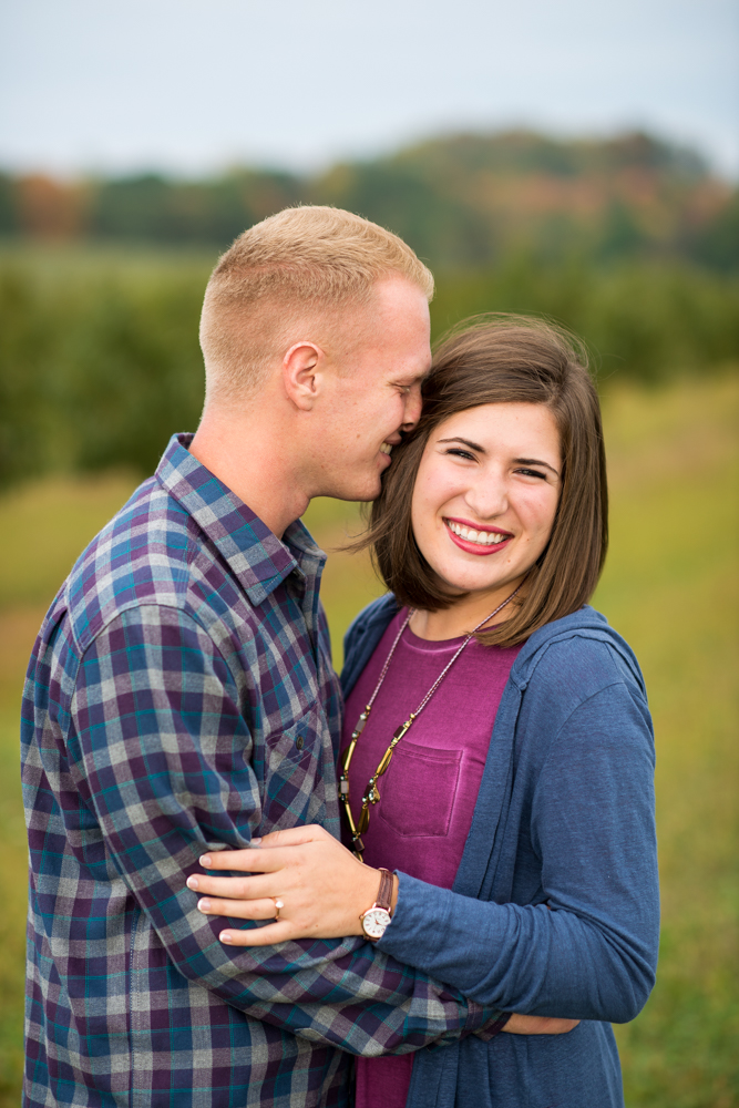 fall apple orchard engagement photos