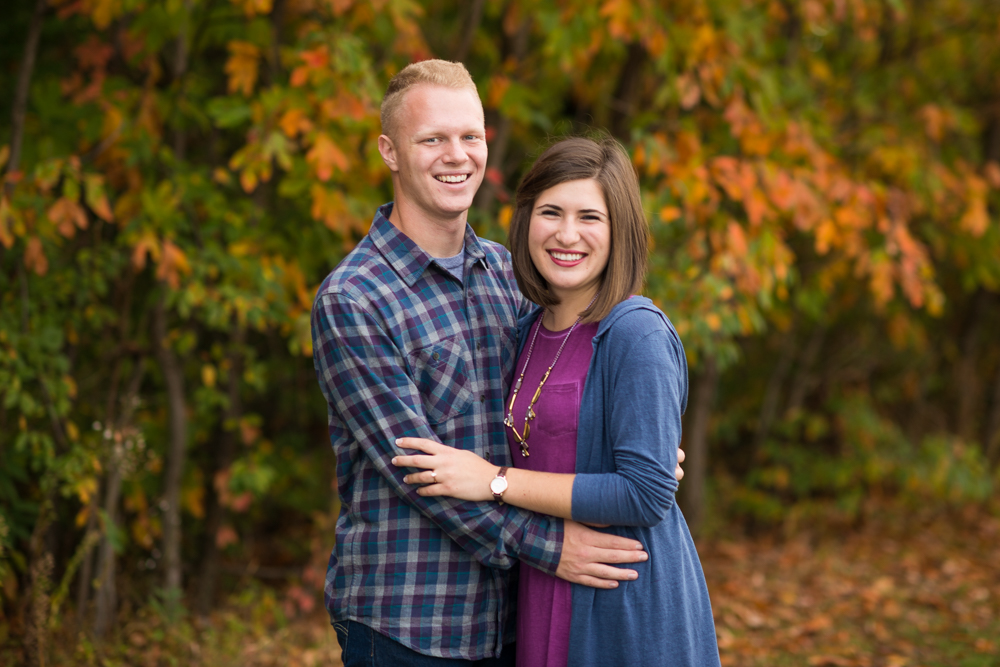 fall apple orchard engagement photos