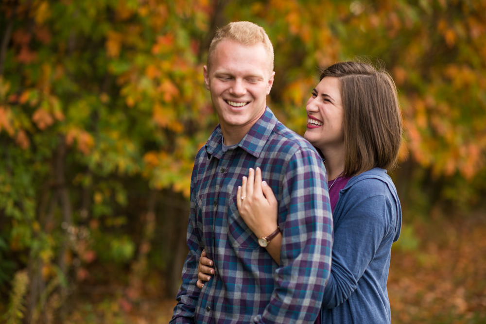 fall apple orchard engagement photos