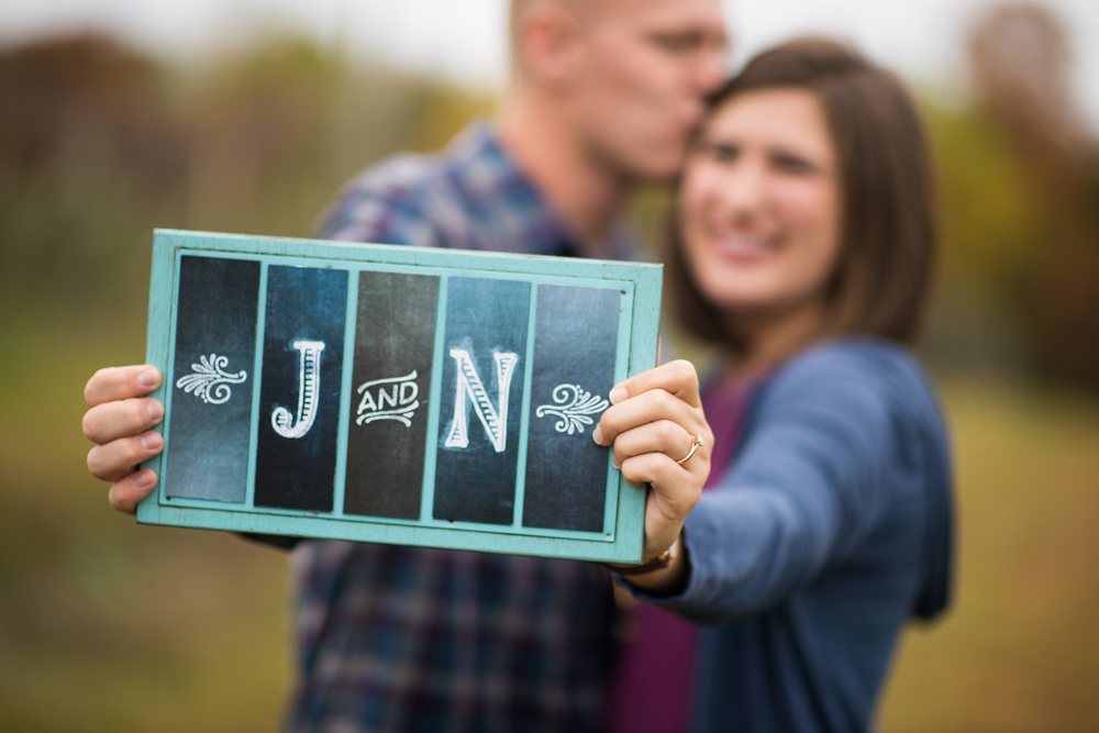 fall apple orchard engagement photos