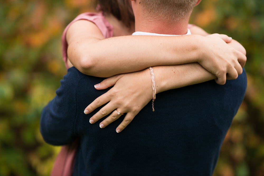 fall apple orchard engagement photos