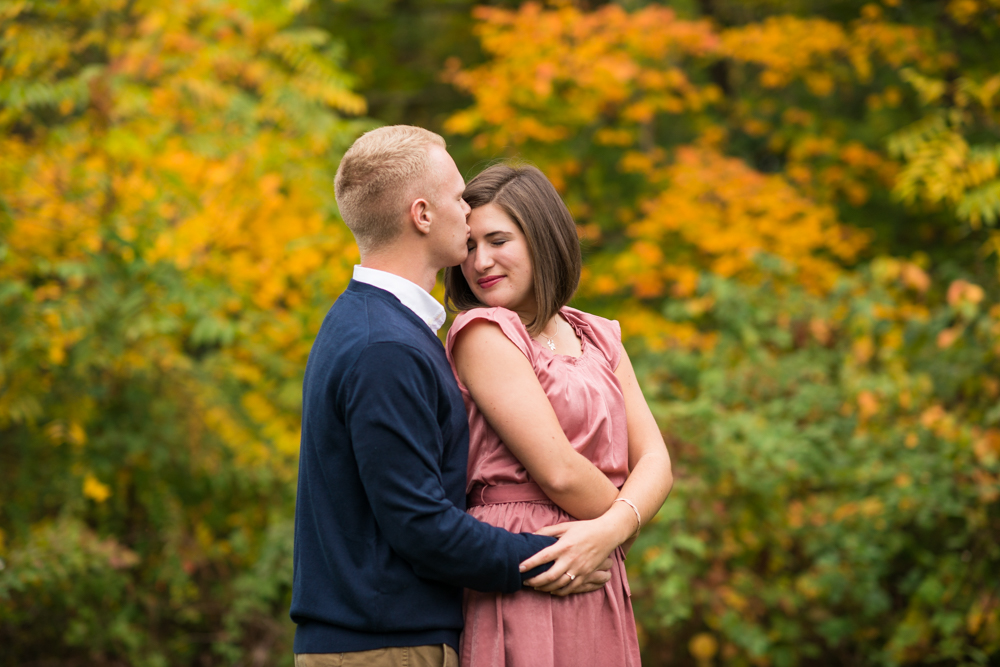 fall apple orchard engagement photos