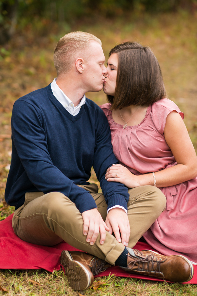 fall apple orchard engagement photos