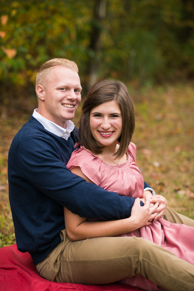 fall apple orchard engagement photos